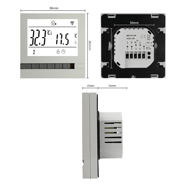 MK71GC Smart Gas Boiler Wifi Thermostat WIFI LCD Thermostat Temperature Control Regulator - MRSLM