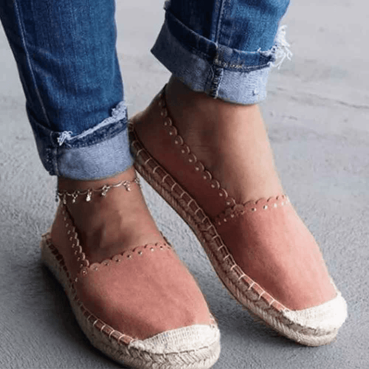 Women Casual Comfy Breathable Espadrille Flat Slip on Flats - MRSLM