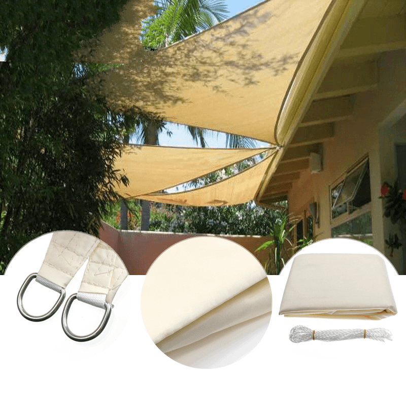 3.5M/11Ft Triangle Sun Shade Sail UV Water Resistant Canopy Patio Garden Tent Awning - MRSLM