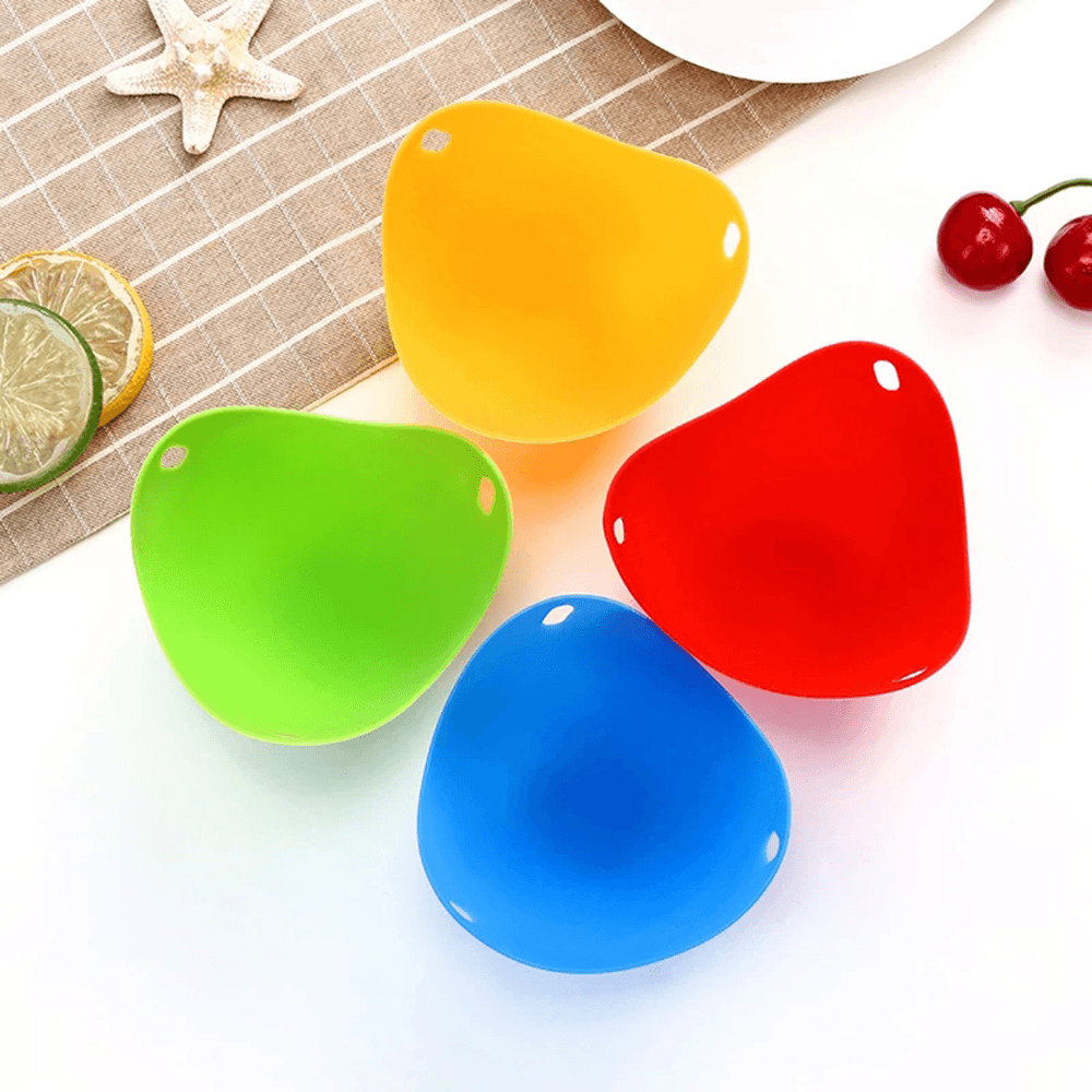 4Pcs Egg Poacher Silicone Pancake Egg Poach Pods Baking Cup Kitchen Cookware Bakeware Tool - MRSLM