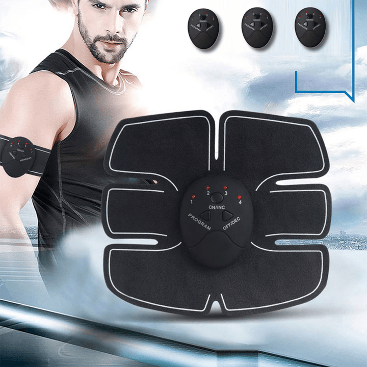 CHARMINER Fitness Abs Patch 6 Modes Adjustable Strength EMS Portable Abdominal Trainer Portable Home Fitness Exercise Abdominal Equipment - MRSLM