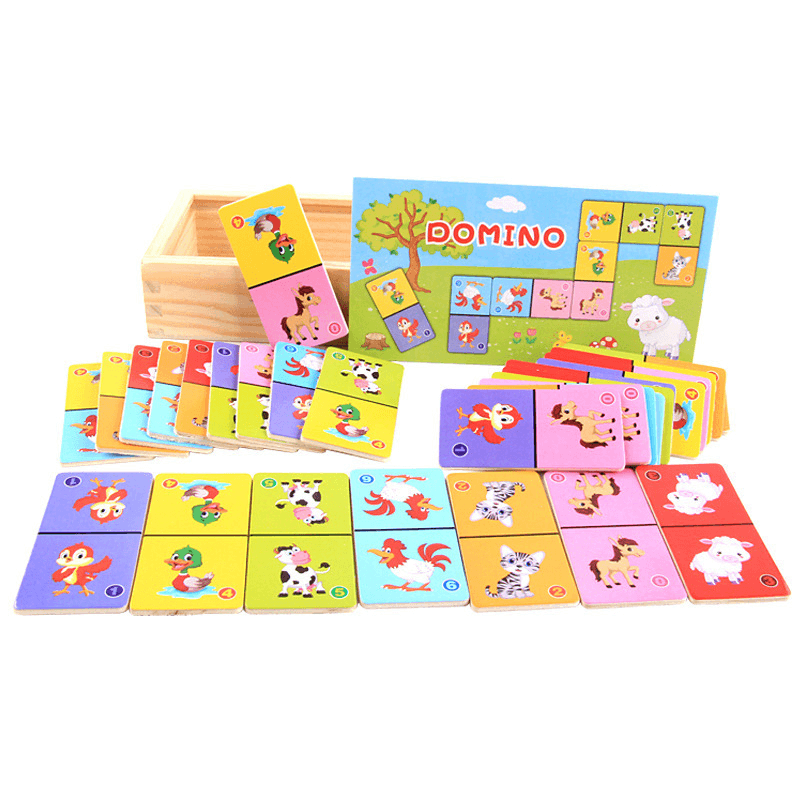 Wooden Solitaire Animal Domino Kids - MRSLM