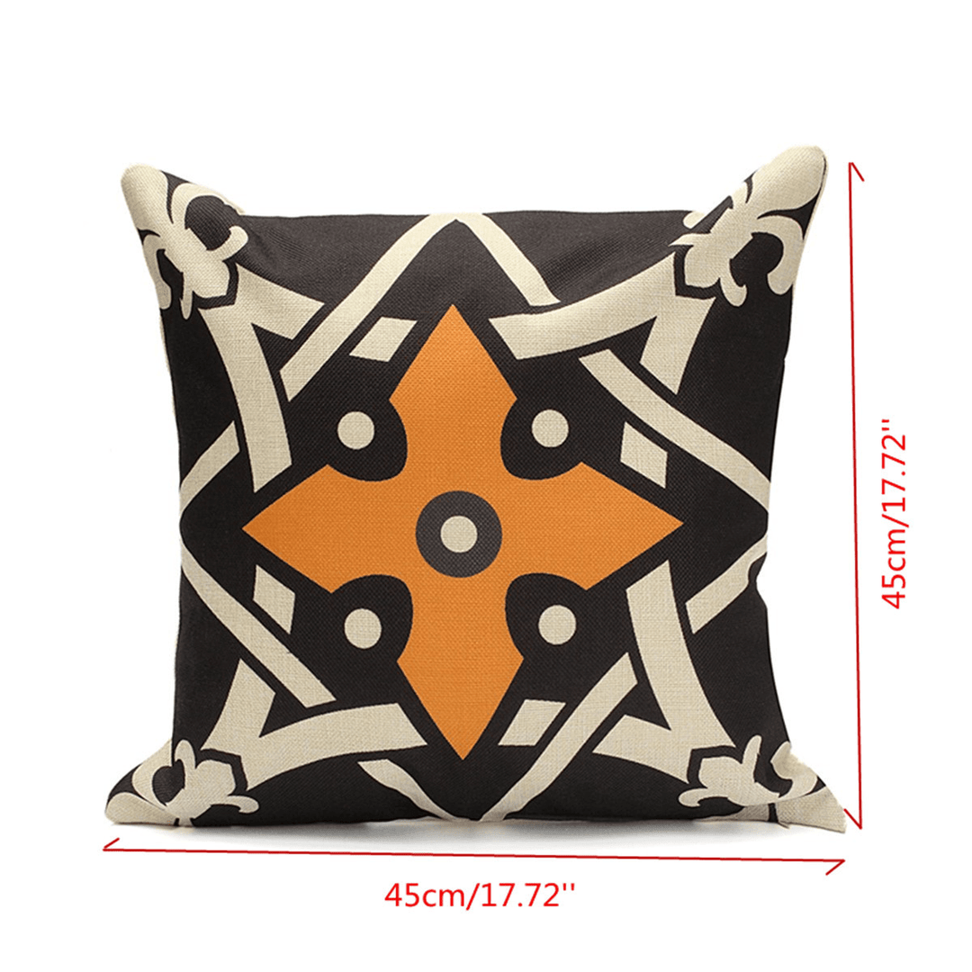 45X45Cm Linen Vintage Indian Abstract Throw Pillow Case Office Cushion Sofa Cover Home Decor - MRSLM