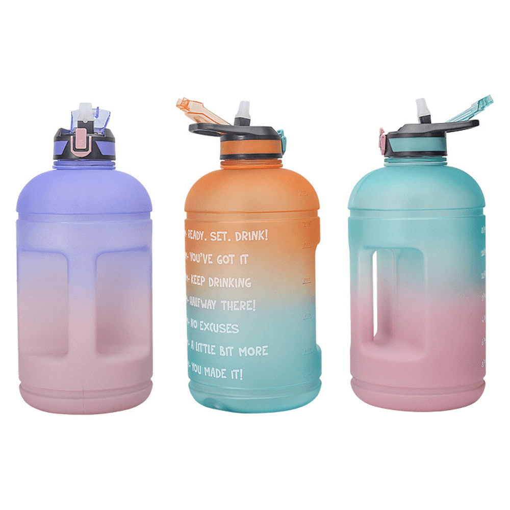 Ipree® 3.78L Gradient Water Bottle Straw Sports Kettle Drink Water Cup Outdoor Camping Travel - MRSLM