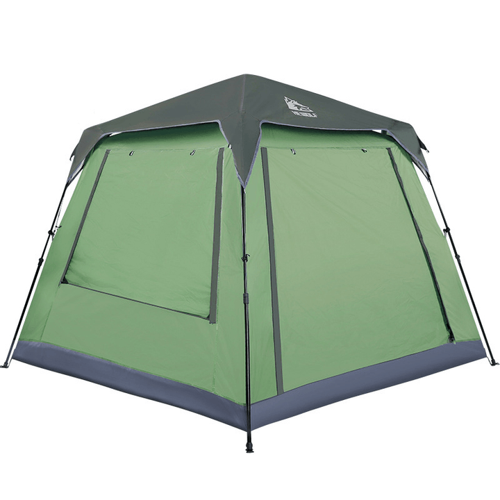 Hewolf 8 People Automatic Tent Portable Thickened Rainproof Outdoor Camping Picnic Tent with 2 Doors 2 Windows - MRSLM