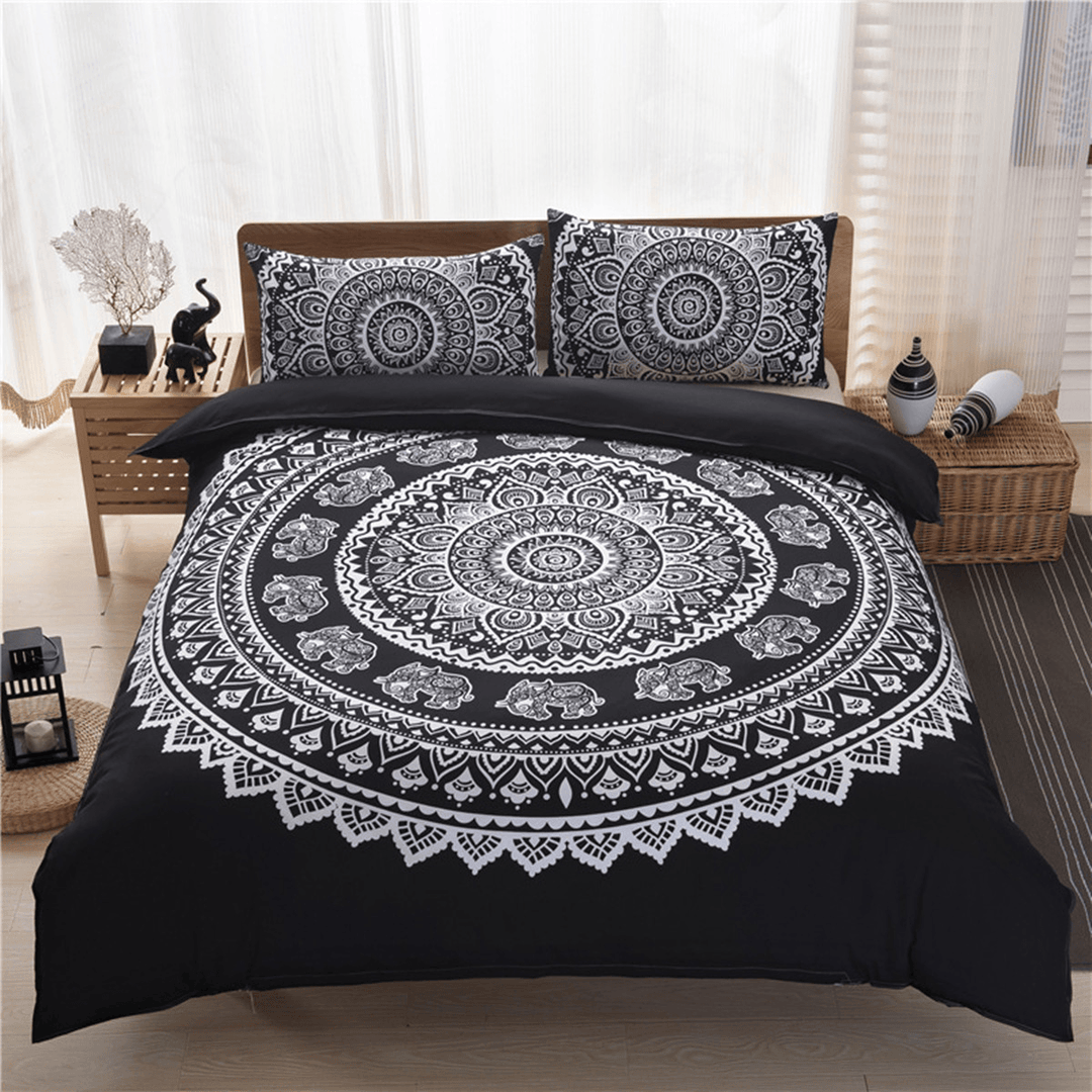 2Pcs/3Pcs 3D Bohemian Style Bedding Sets Comfort Breathable Bedclothes Duvet Cover Pillow Case Size Twin Queen King - MRSLM