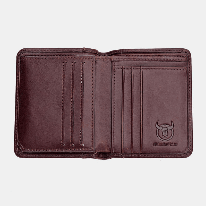 Bullcaptain RFID Antimagnetic Vintage Genuine Leather 9 Card Slots Wallet - MRSLM