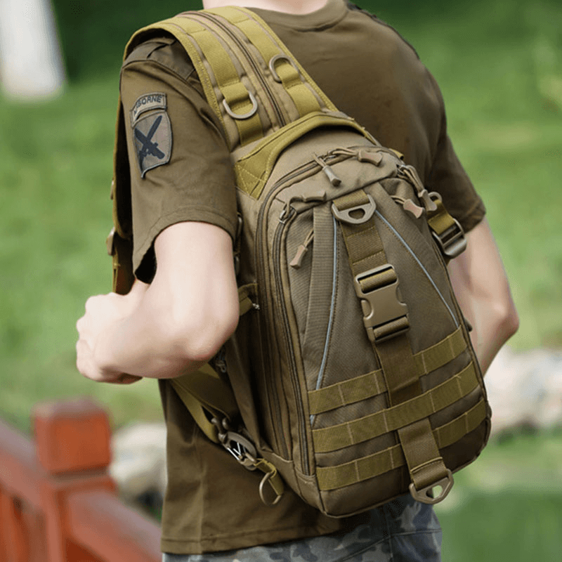 Men Multifunction Tactical Backpack Casual Sling Crossbody Bag Shoulder Bag Chest Bag for Outdoor - MRSLM