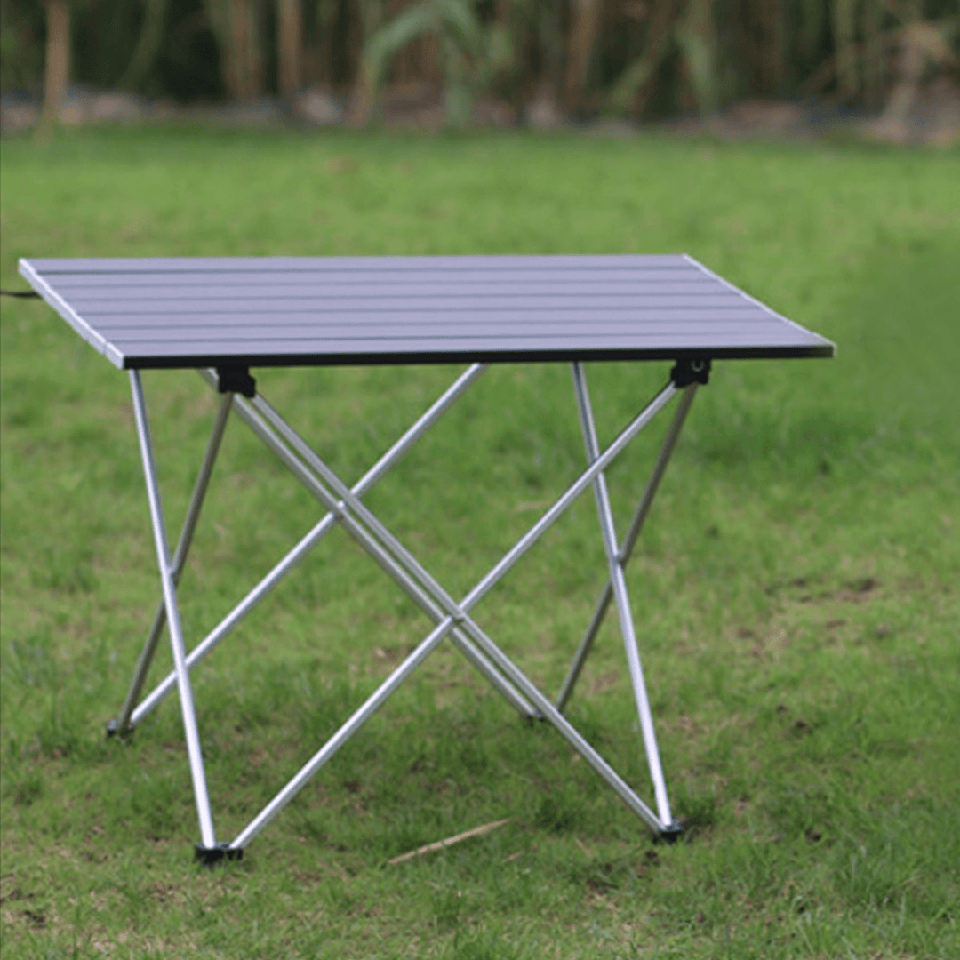 Ultra Light Aluminum Outdoor Folding Table Camping Barbecue Stall Portable Tea Table Stool with Organizer Bag - MRSLM