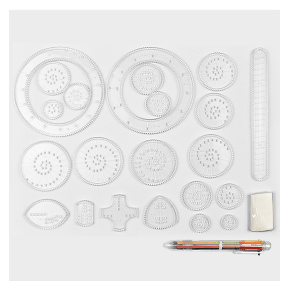 Template Ruler Intelligence Stationery Drawing Wanhua Ruler Set - MRSLM