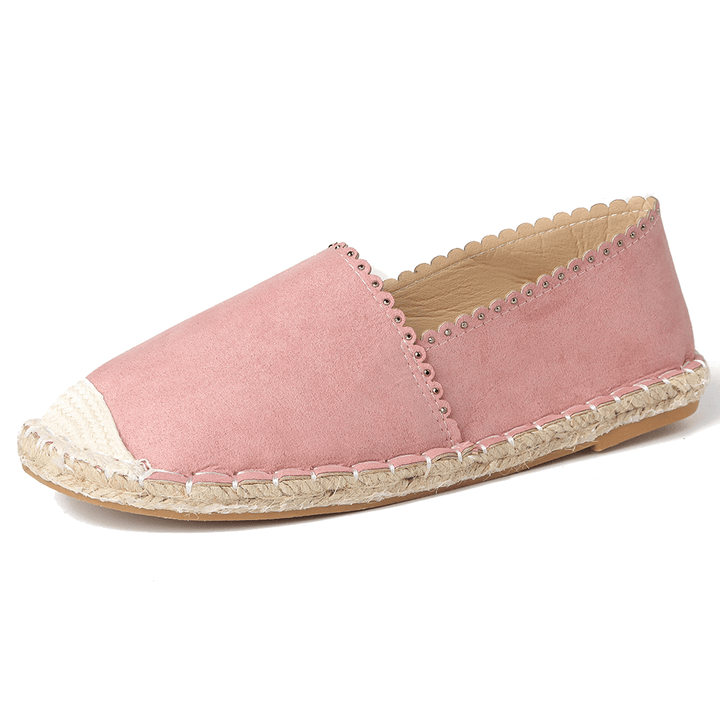 Women Casual Comfy Breathable Espadrille Flat Slip on Flats - MRSLM