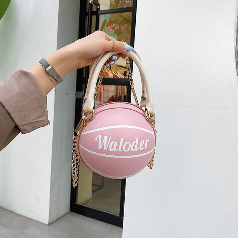 Women Basketball Chains Casual PU Handbag Crossbody Bag - MRSLM