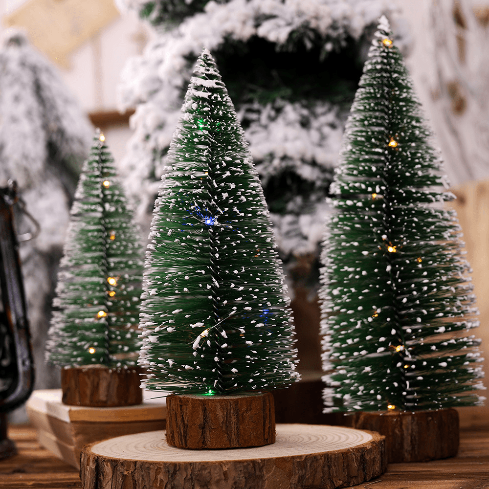 Christmas Tree Ornament Pine Needle Tree with Lights Party Table Desktop Christmas Decorations for Home Gift Christmas Present - MRSLM