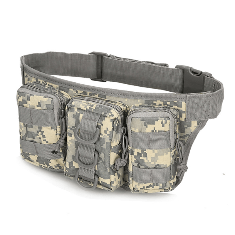 Men Nylon Outdooors Sportscamouflage Waist Bag Multifunctional Cycling Travling Waist Bag - MRSLM