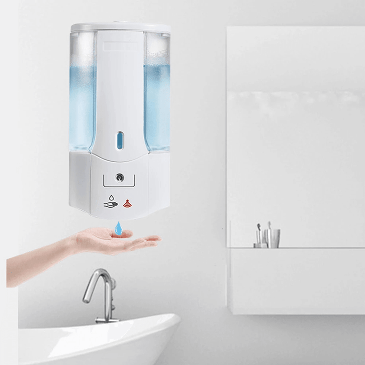 400ML Wall Mounted Automatic Soap Dispenser Hand Sanitizer Dispenser Smart IR Sensor Touchless Detergent Liquid Soap Dispenser for Kitchen Bathroom Hospital - MRSLM