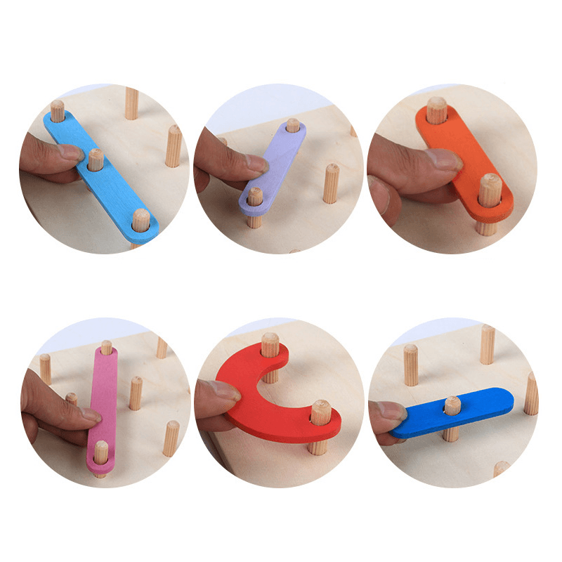 Early Education Wood 80Pcs/Case Graphic Carton Colorful Building Blocks Children Toys - MRSLM