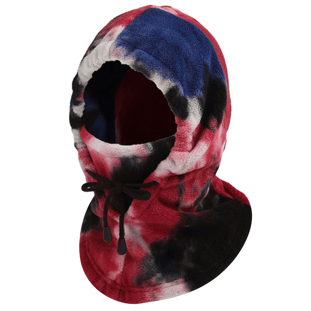 Thermal Hood Polar Fleece Tie-Dye Face Mask Mountain Skiing Fleece Scarf - MRSLM