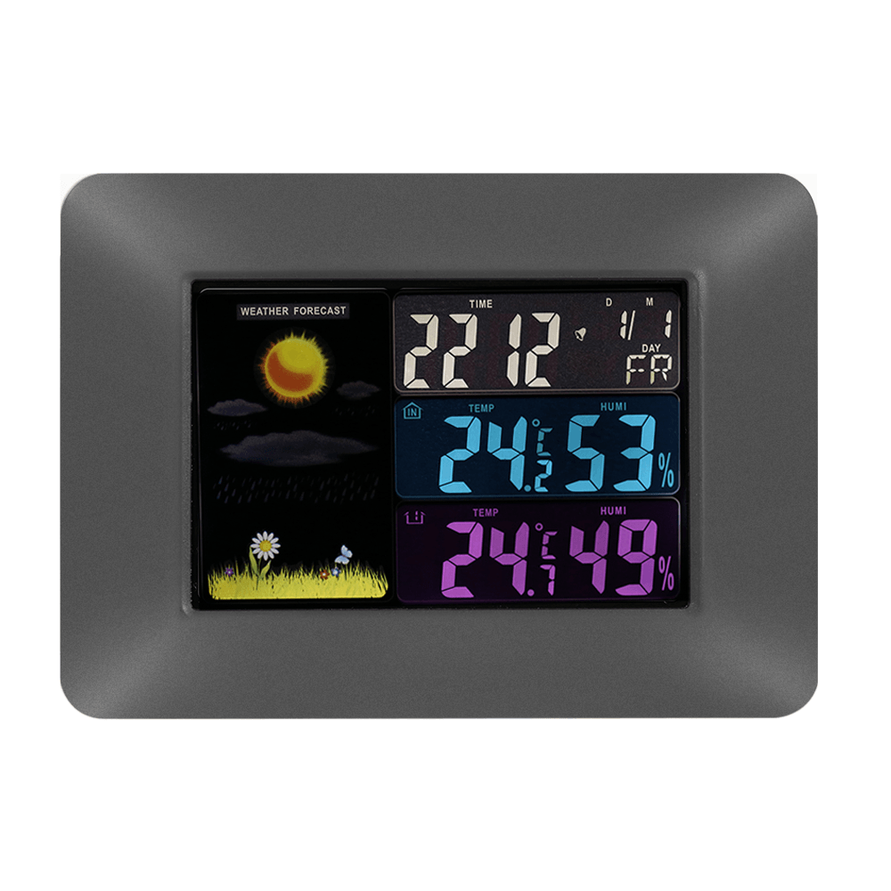 Multi-Functional Wireless Digital Thermometer Hygrometer Colorful LCD Weather Forecast Clock - MRSLM