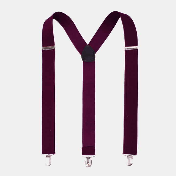 Men Geometry Pattern 3 Clip 100Cm Adjustable High Elastic Shoulder Sling Trouser Strap Suspenders Braces Belt - MRSLM