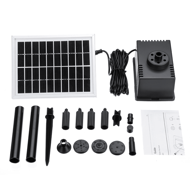 180L/H Solar Fountain Pump Kit Free Standing 2W Solar Panel Submersible Water Pump Pond Fish Tank Bird Bath - MRSLM