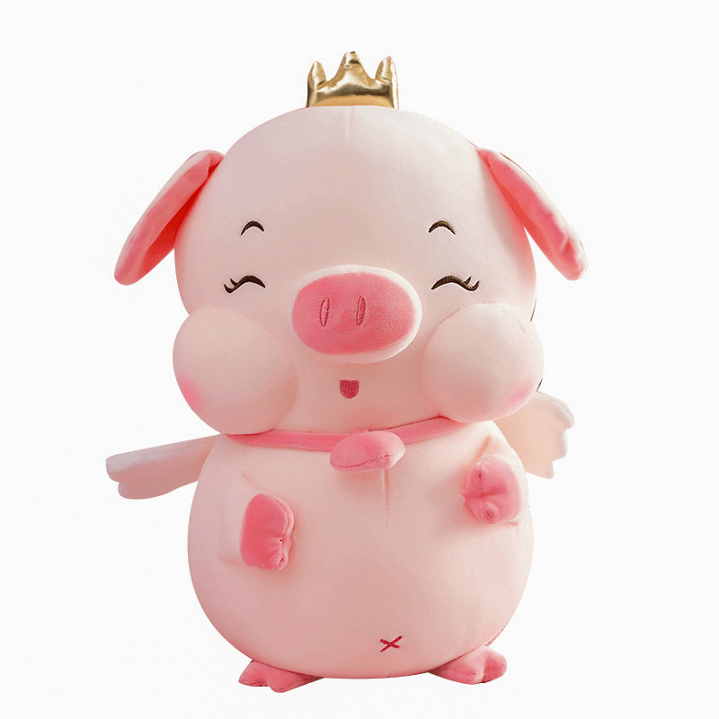 Chubby Crown Angel Pig Plush Toy - MRSLM