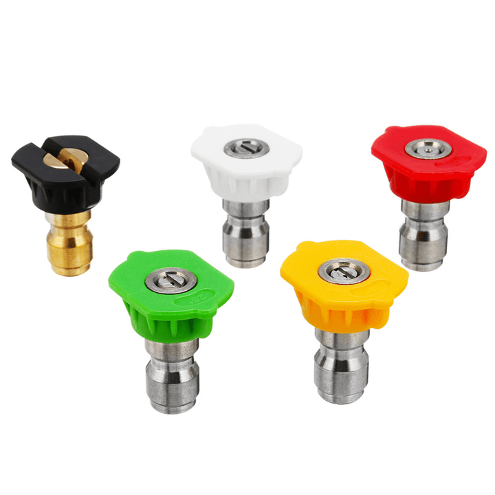 0 15 25 40 Degree Soap Quick Release Connect Jet Power Wash Spray Nozzle Tip Set - MRSLM