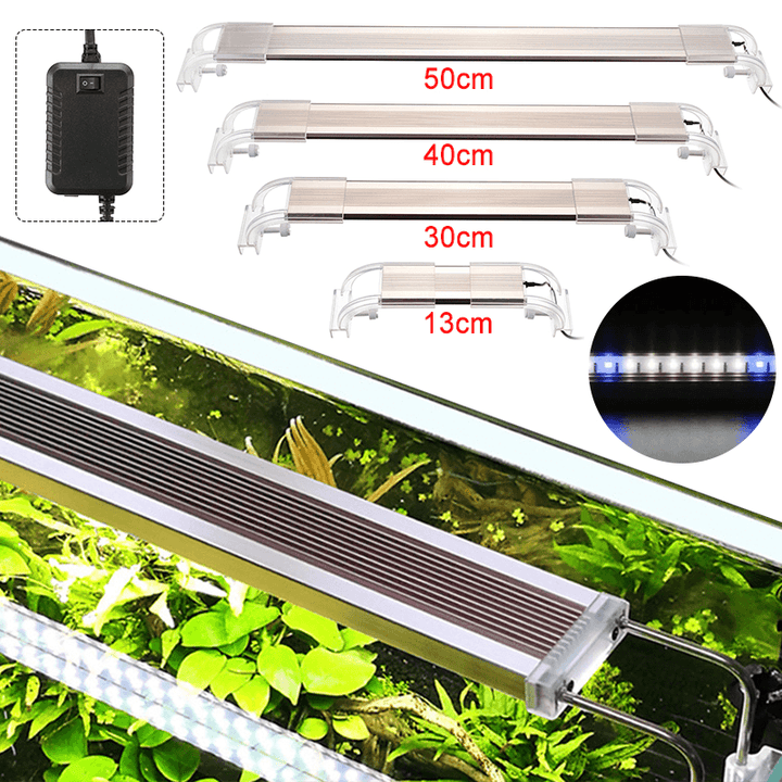 13/30/40/50Cm Fish Tank Lamp LED Energy-Saving Blue+White Light Line Switch - MRSLM