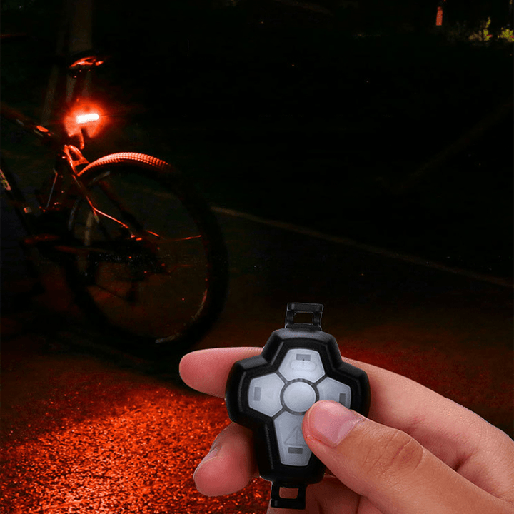 BIKIGHT Wireless Remote Control Bicycle Signal Tail Light Bike Turn Signal Light USB Charging Waterproof Night Warning Light - MRSLM