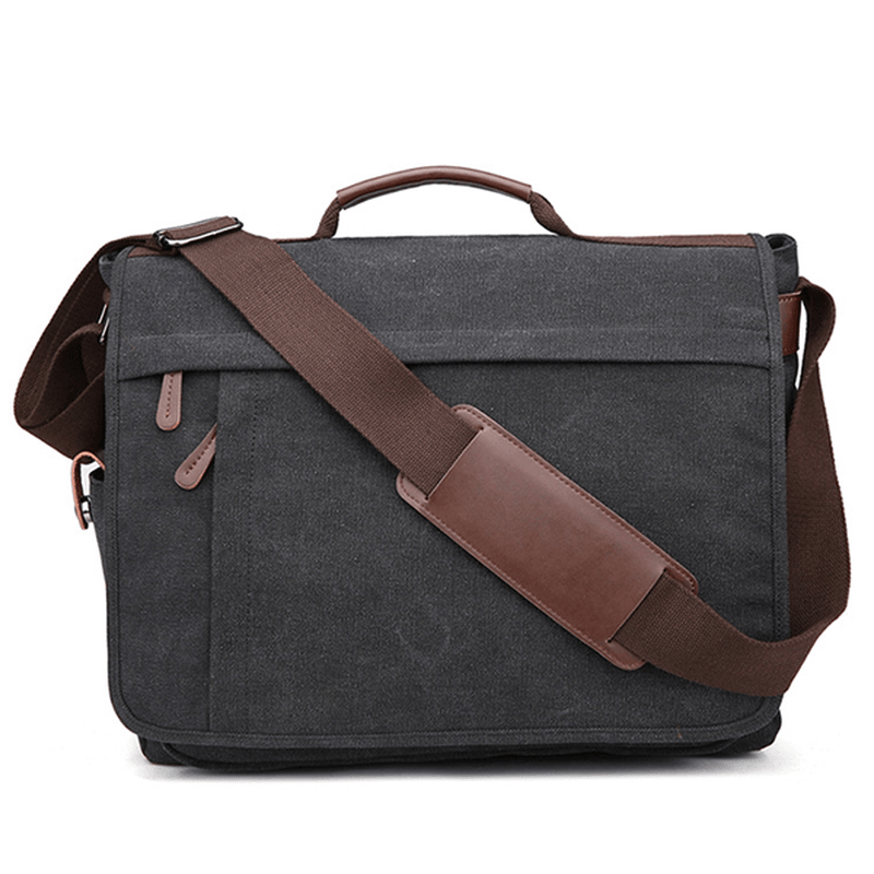 Large Capacity Canvas Business Laptop Bag Shoulder Bag Crossbody Bag for Men - MRSLM