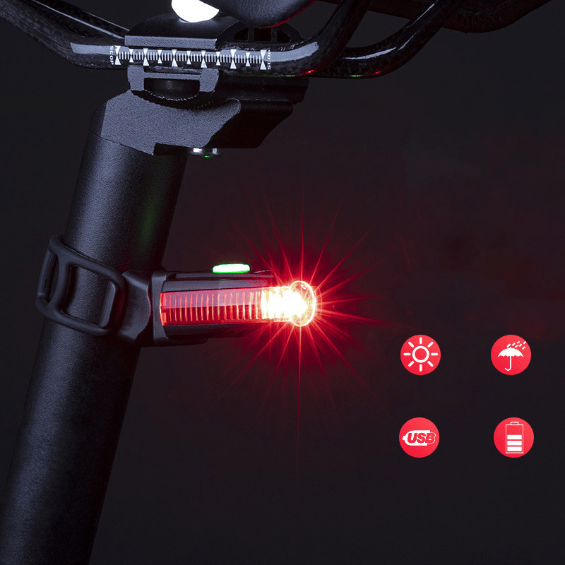 ROCKBROS BK330 100Lm LED Bike Taillight USB Rechargeable 3 Modes 180° Adjustable Waterproof Bike Light Outdoor Cycling - MRSLM