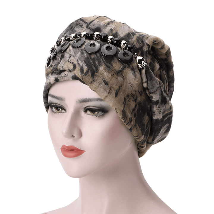 Women Bali Yarn Necklace Scarf Ethnic Tie Turban Cap Arab Wrap Scarf - MRSLM