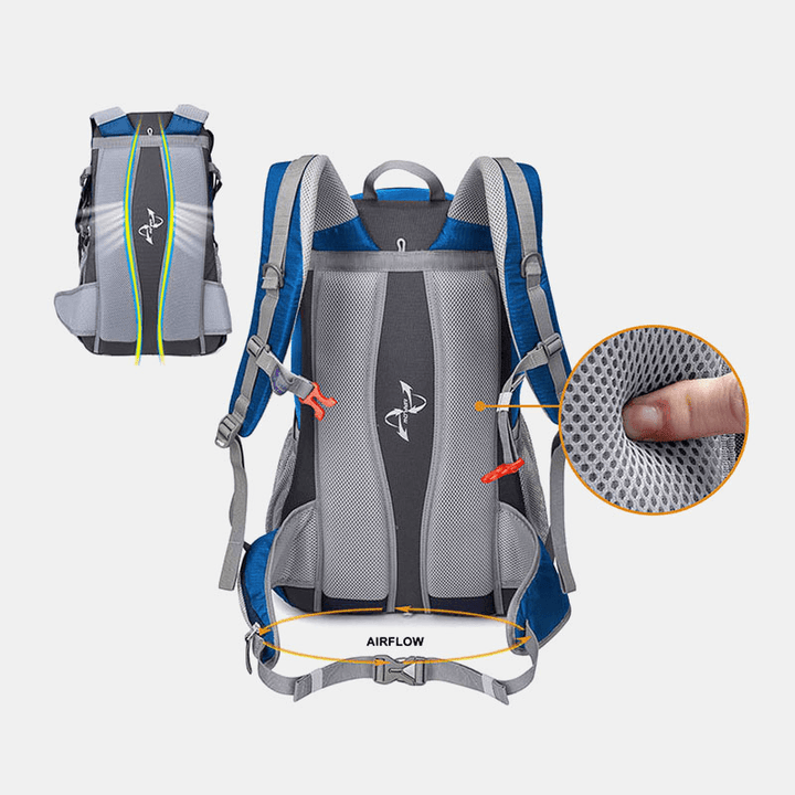 Men 40L Breathable Multi-Pocket Water Bag Warehouse Design Backpack Outdoor Travel Hiking Camping Bag with Rain Cover - MRSLM