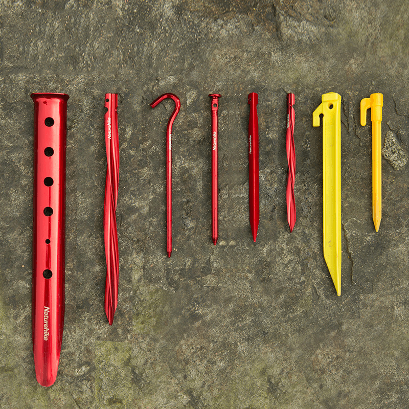 Naturehike NH17D026-D 8Pcs V Shape Tent Pegs 7001 Aluminium Alloy Nails Camping Stake Accessories - MRSLM