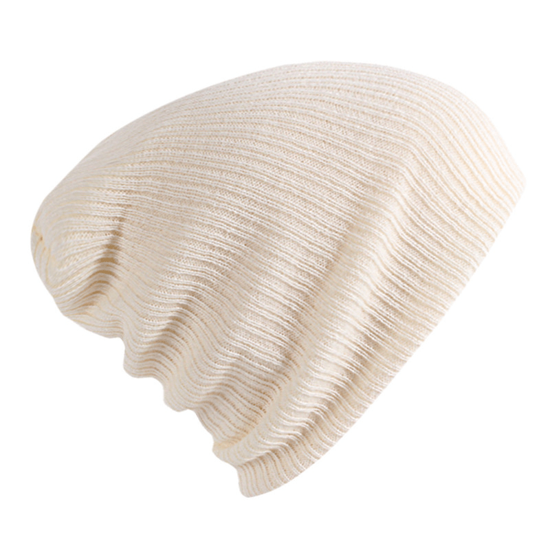 Solid Color Striped Woolen Hat Cap - MRSLM