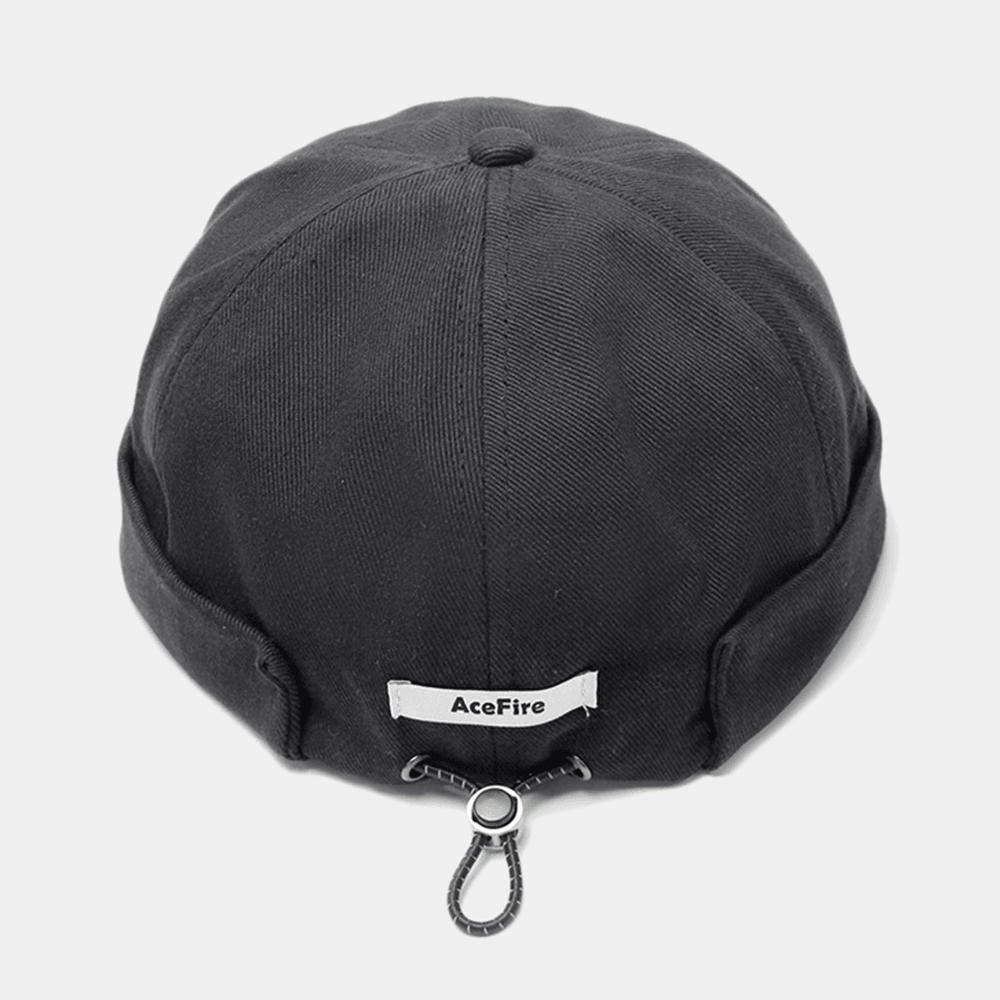 Solid Color Retro Drawstring Skull Hat Beanie Brimless Hats - MRSLM