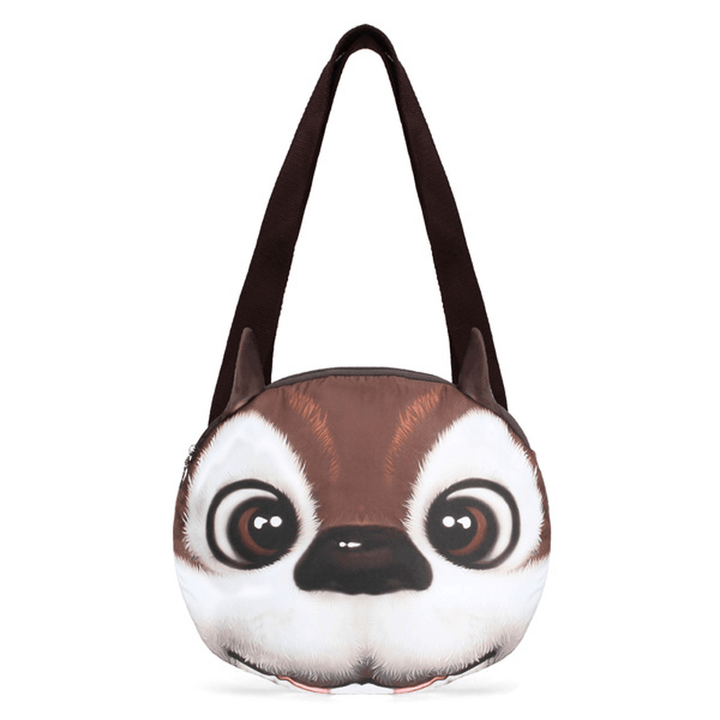 Women 3D Dog Cat Pussy Face Purse Cute Shopping Tote Shoulder Bag - MRSLM