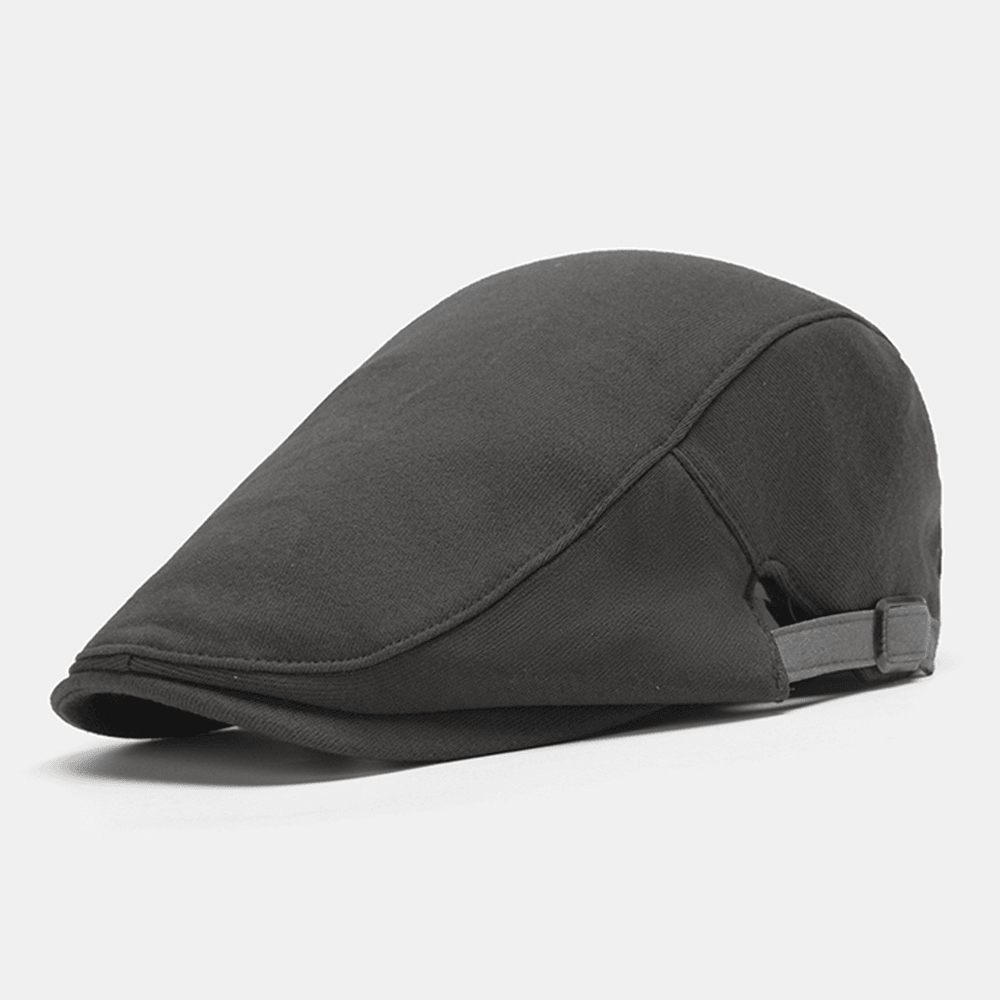 Men Solid Color Casual Berets British Retro Sunshade Forward Hat Flat Hat Newsboy Hat Painter Hat - MRSLM