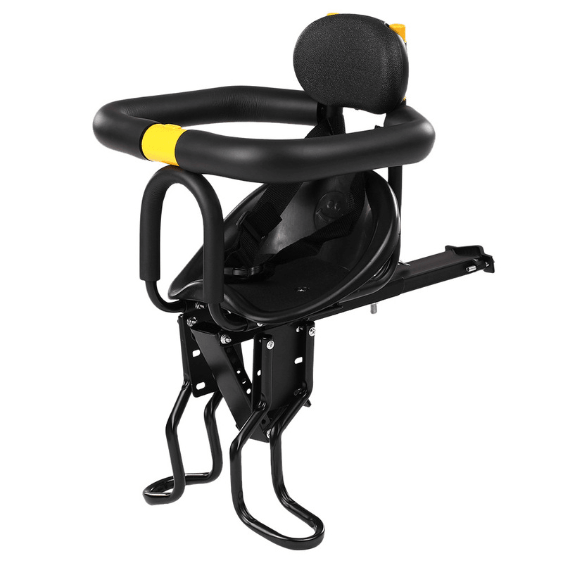 BIKIGHT Baby Bicycle Seat Front Mounted Child Bike Seat Safety Baby Carrier Saddle with Foot Pedals Support Back Rest for MTB Road Bike - MRSLM