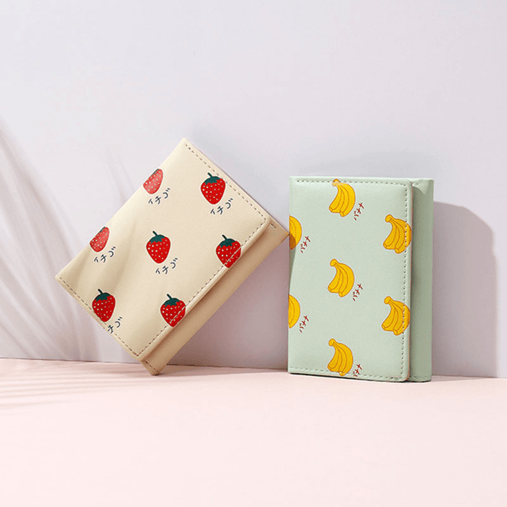 Women 7 Card Slots Trifold Fruit Printed Wallet - MRSLM