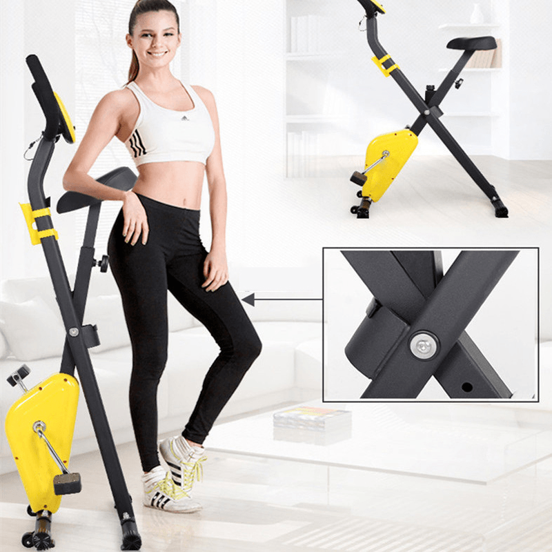 Home Gym Foldable Fitness Exercise Bike Stationary Belt Indoor Cycling Bicycle Cardio Workout Equipment - MRSLM