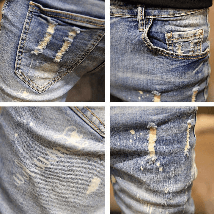 Men'S Fashion Trend Jeans Nine Points - MRSLM