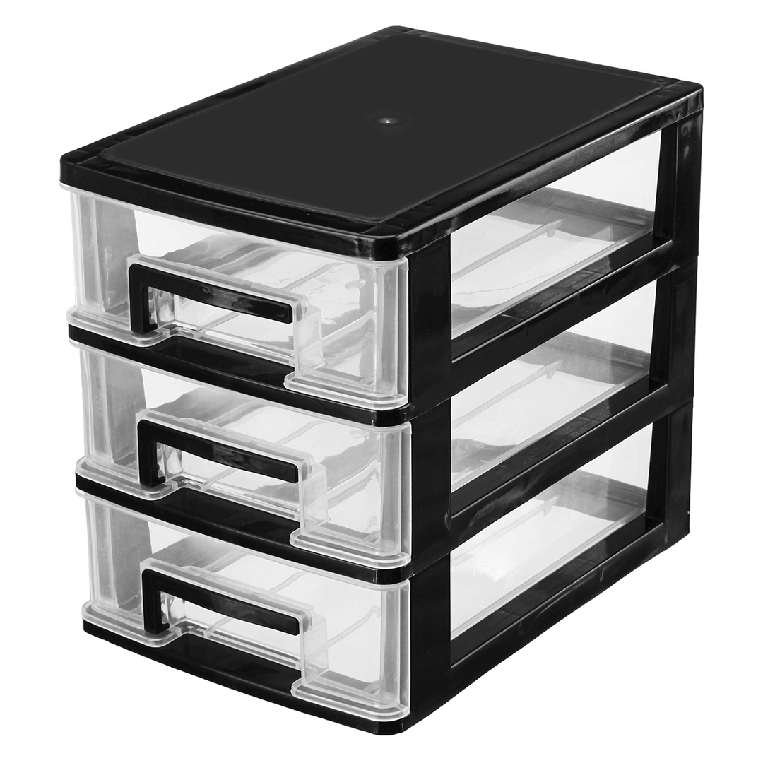 2/3 Layer Drawer Transparent Desktop Plastic Mini Cosmetics Parts Storage Box - MRSLM