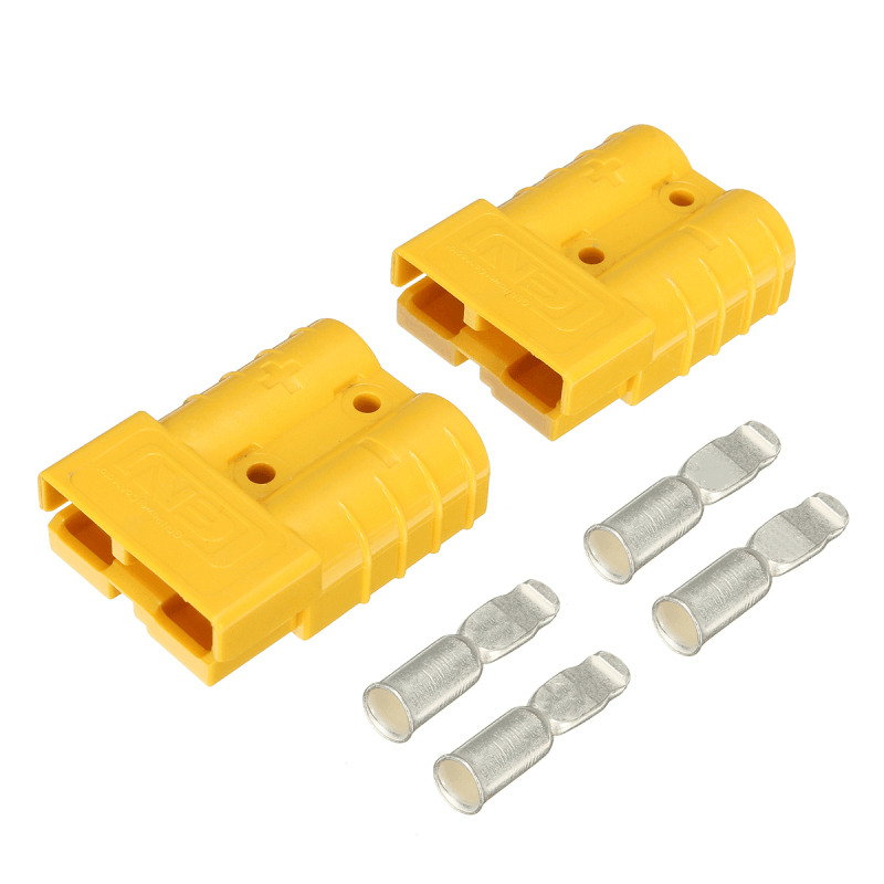 2Pcs 50A DC12/24V Anderson Style Plug Connectors Anderson Power Plug 4X Terminals Yellow - MRSLM