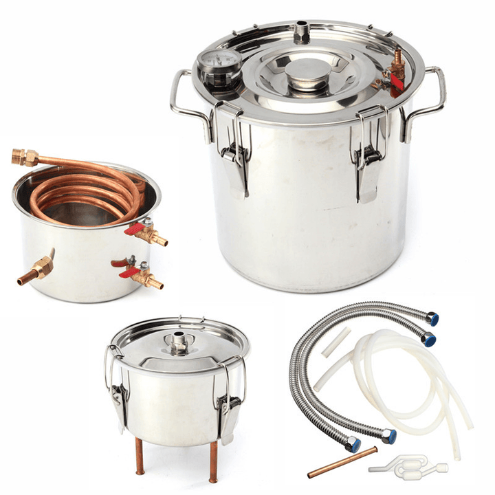 3 Gal 3L Alcohol Water Distiller Moonshine Still Stainless Boiler with Thumper Keg - MRSLM