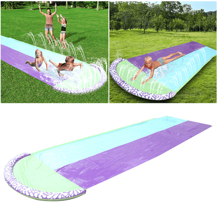 4.8X1.4M PVC Water Slide Water Splash Slide Toys Giant Inflatable Surf 'N Fun Lawn Slip and Slide Waterslides Pools Summer Outdoor Children'S Slide Double Surfboard for Big Kids - MRSLM