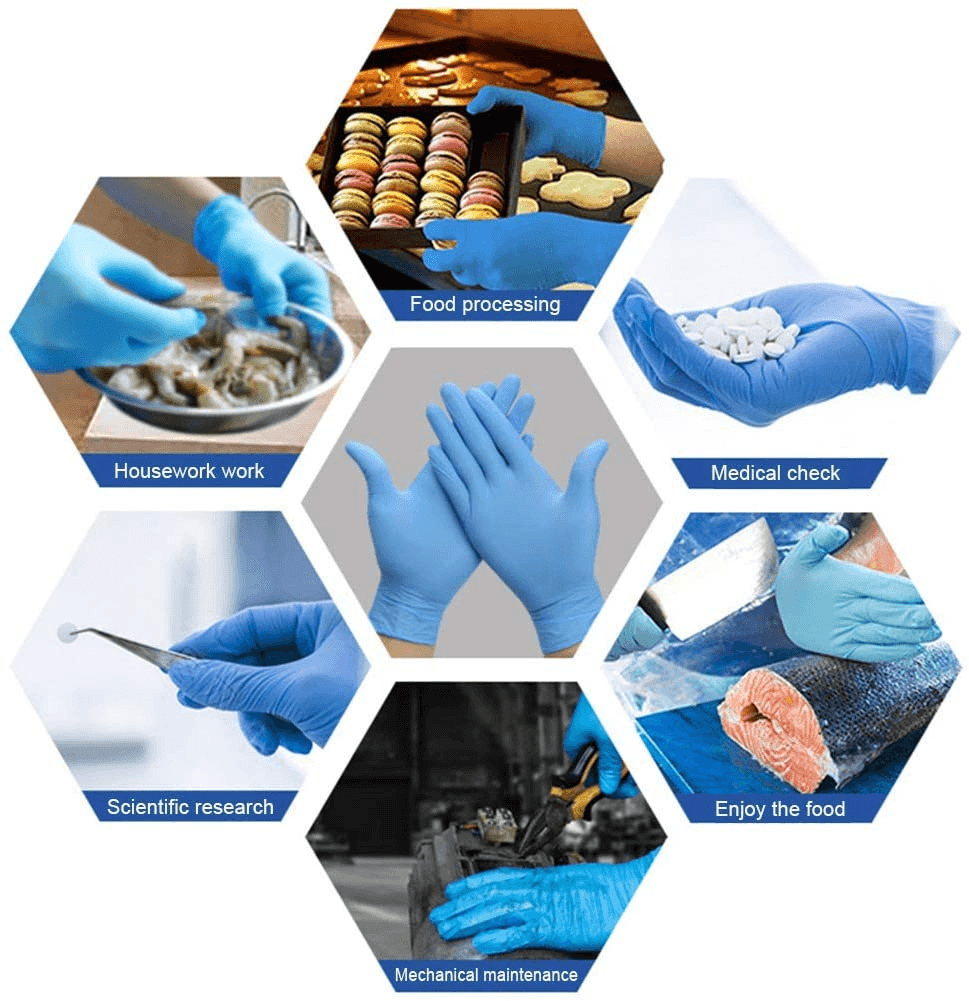 Ipree® 100*Pcs Disposable Nitrile BBQ Gloves Waterproof Safety Glove Disposable Gloves - MRSLM