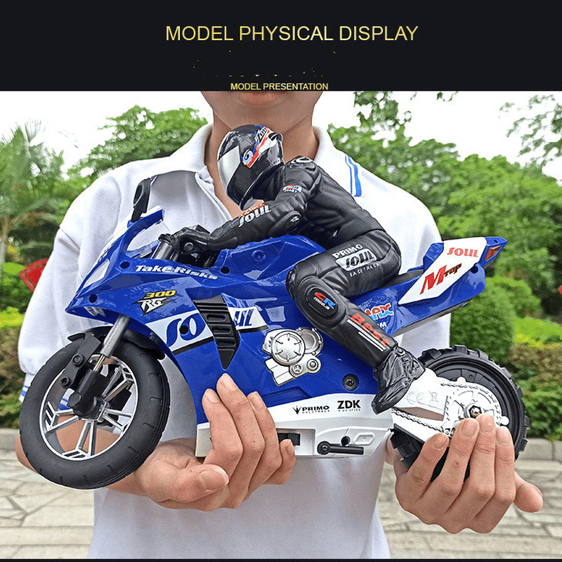 Balanced Remote Control Stunt Electric Motorcycle Can Stand and Drift Sound and Light Toy - MRSLM