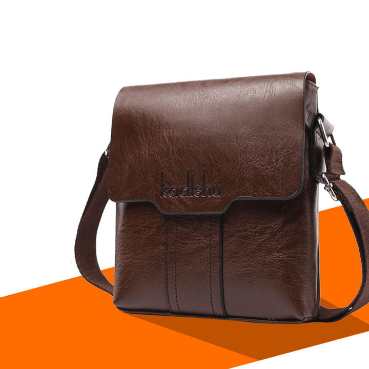 Men PU Leather Leisure Crossbody Bag Shoulder Bag - MRSLM