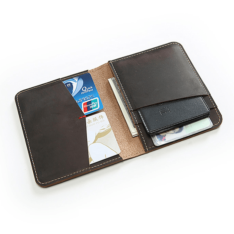 Men Genuine Leather Multi-Function Driver'S License Wallet Holder - MRSLM