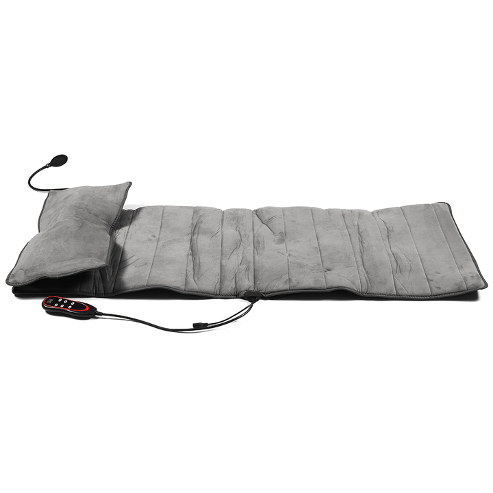 9-Gears Adjust Electric Vibrator Heating Back Neck Massager Mattress Leg Waist Cushion Mat Home Office Pain Relief Relax Massage Pad - MRSLM